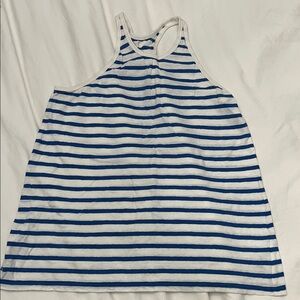 T by Alexander Wang Blue and White Striped Tank